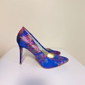 Carlos Iridescent Embroidered Pumps
